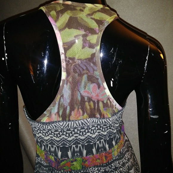 WESTON Print on Net fabric maxi Dress sz M - Picture 6 of 8